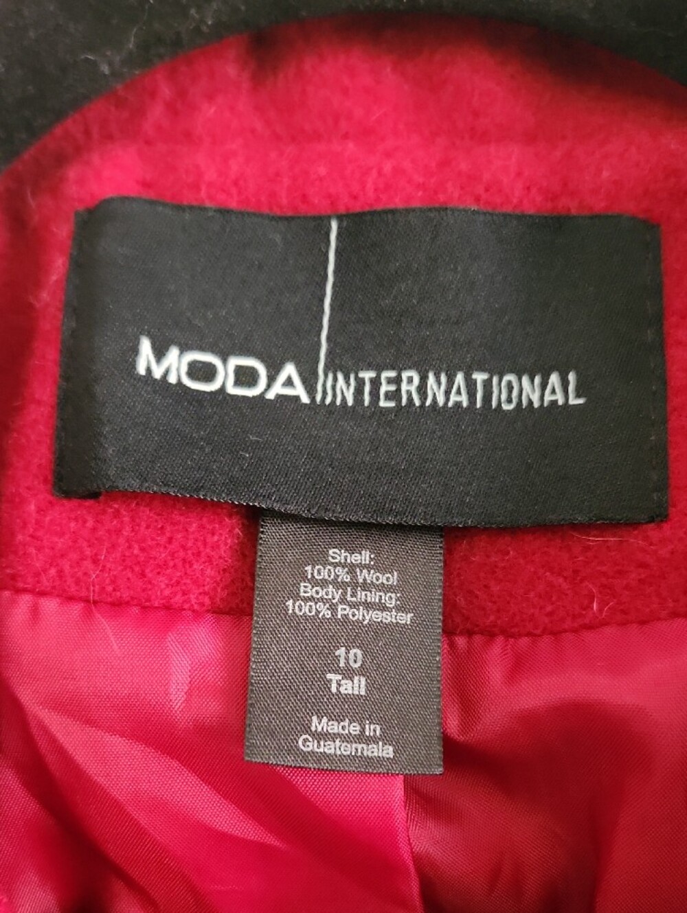 Vintage Y2k Moda International (Victoria’s Secret) 100% Wool Red Car Coat - Picture 2 of 5